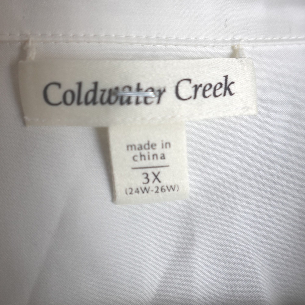 Coldwater Creek Button Up Blouse Womens 3X White Long Sleeve Classic Workwear - Picture 5 of 5